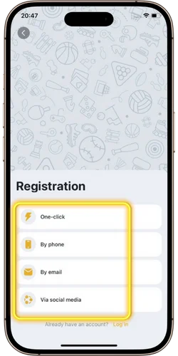 Choose registration method