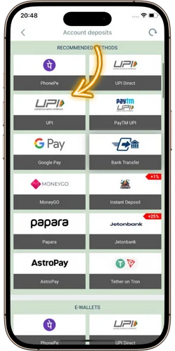 Deposit funds
