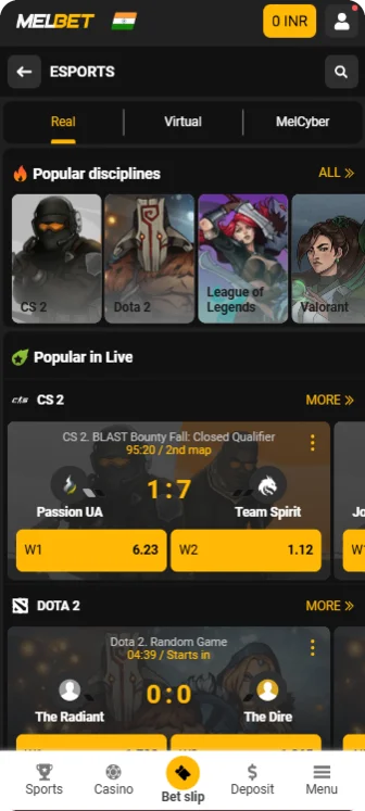 Melbet app e-Sports