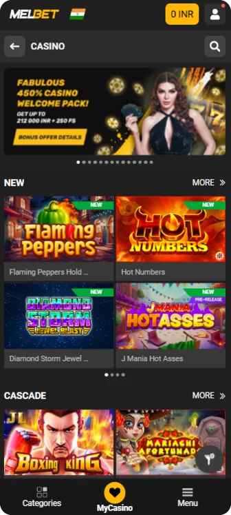 Melbet app games