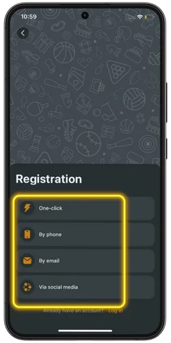Select a registration method